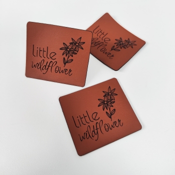 Kunstleder-Label "little wildflower" braun