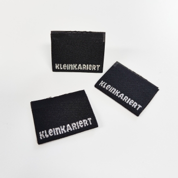 Label-Set "kleinkariert" schwarz - silberglitzer 3 Stück