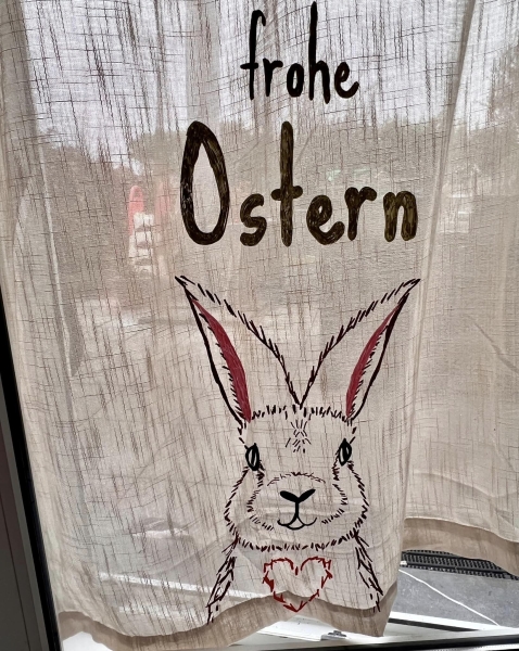 Fensterbild-Vorlage "Frohe Ostern - Hase" PDF