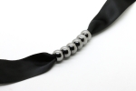 Hoodie-Perlen glänzend schwarz-silber 6 Stück #10